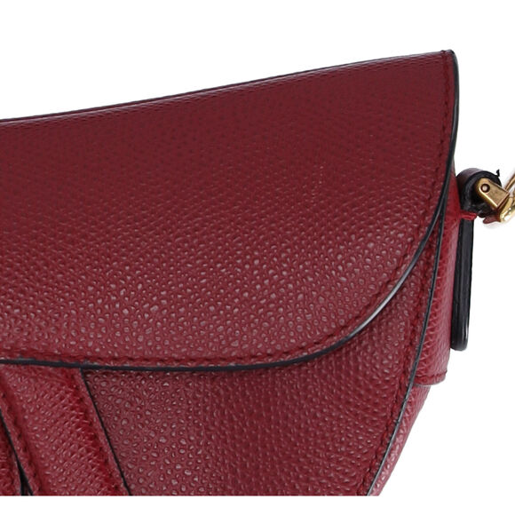 Christian Dior Small Saddle Bag Handbag M0447CWVG Bordeaux Leather - Picture 11 of 11